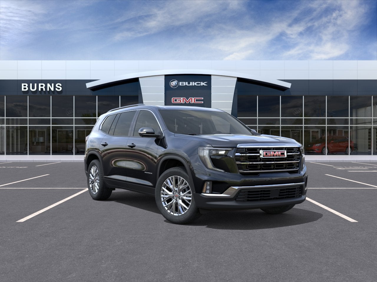 2026 GMC Acadia Elevation in Ebony Twilight Metallic — front three-quarter view
