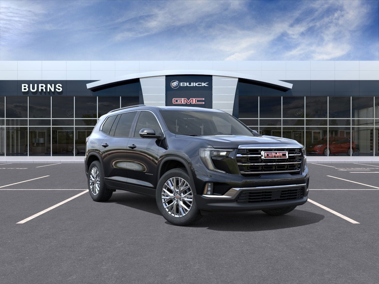 2026 GMC Acadia Elevation in Ebony Twilight Metallic — front three-quarter view