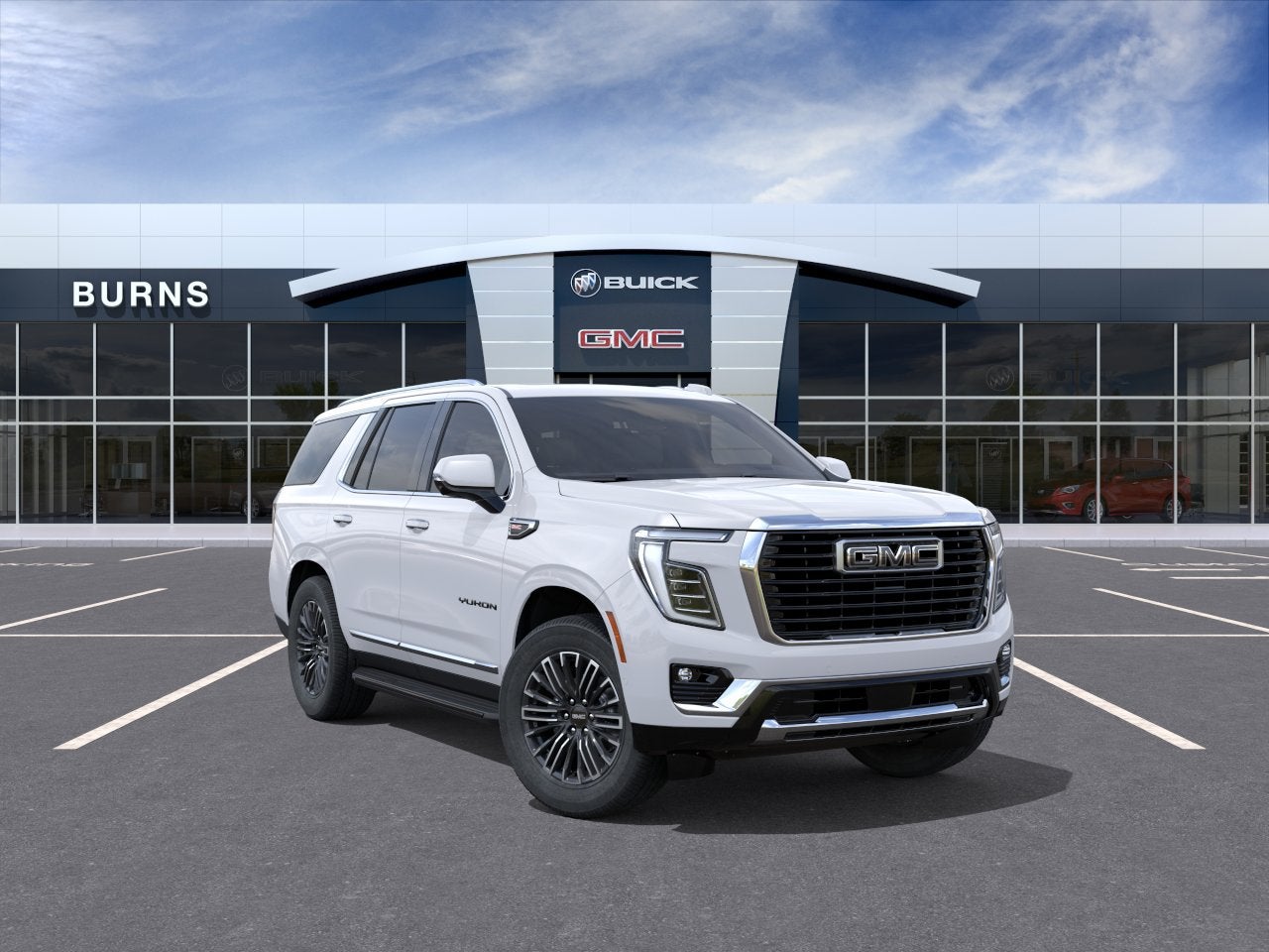 2026 GMC Yukon Elevation in Summit White — front three-quarter view