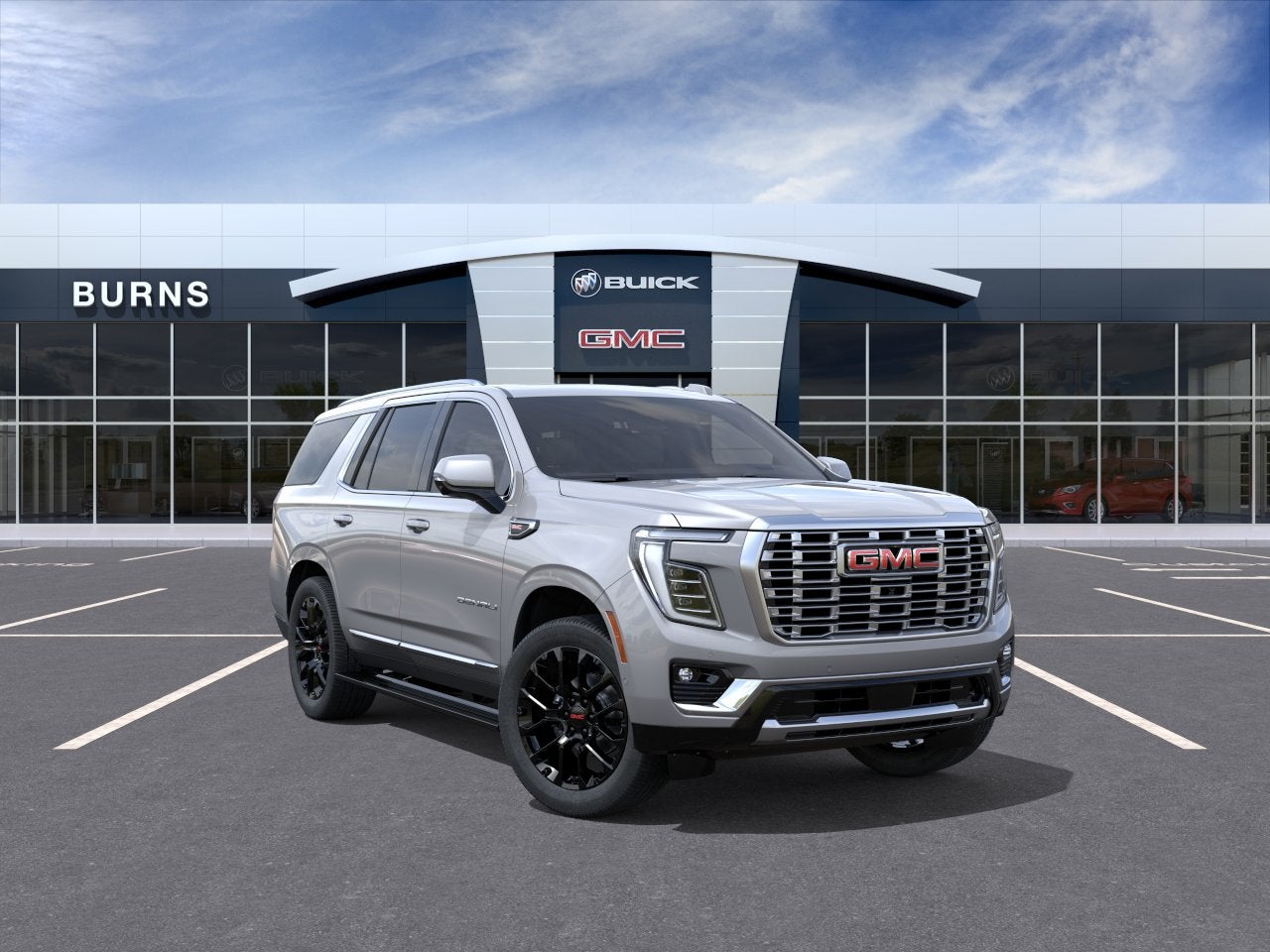 2026 GMC Yukon Denali in Sterling Metallic — front three-quarter view
