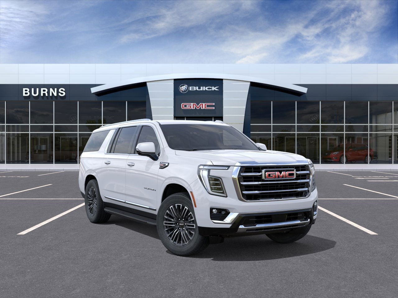 2026 GMC Yukon XL Elevation in Summit White — front three-quarter view