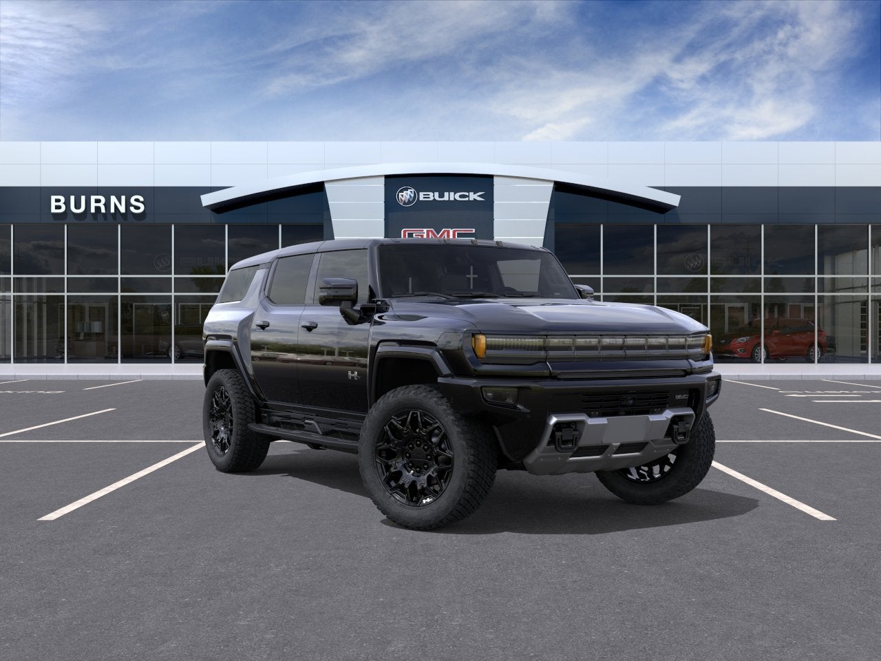 2026 GMC HUMMER EV SUV 2X in Void Black — front three-quarter view