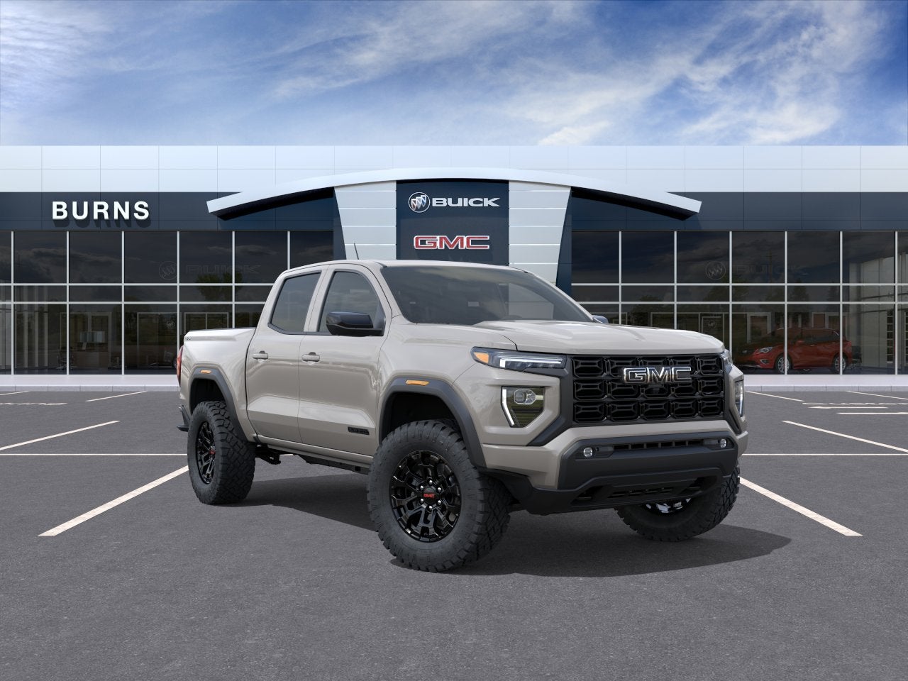 2026 GMC Canyon Elevation in Coastal Dune — front three-quarter view