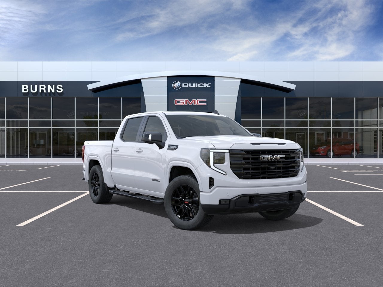 2026 GMC Sierra 1500 Elevation in Summit White — front three-quarter view