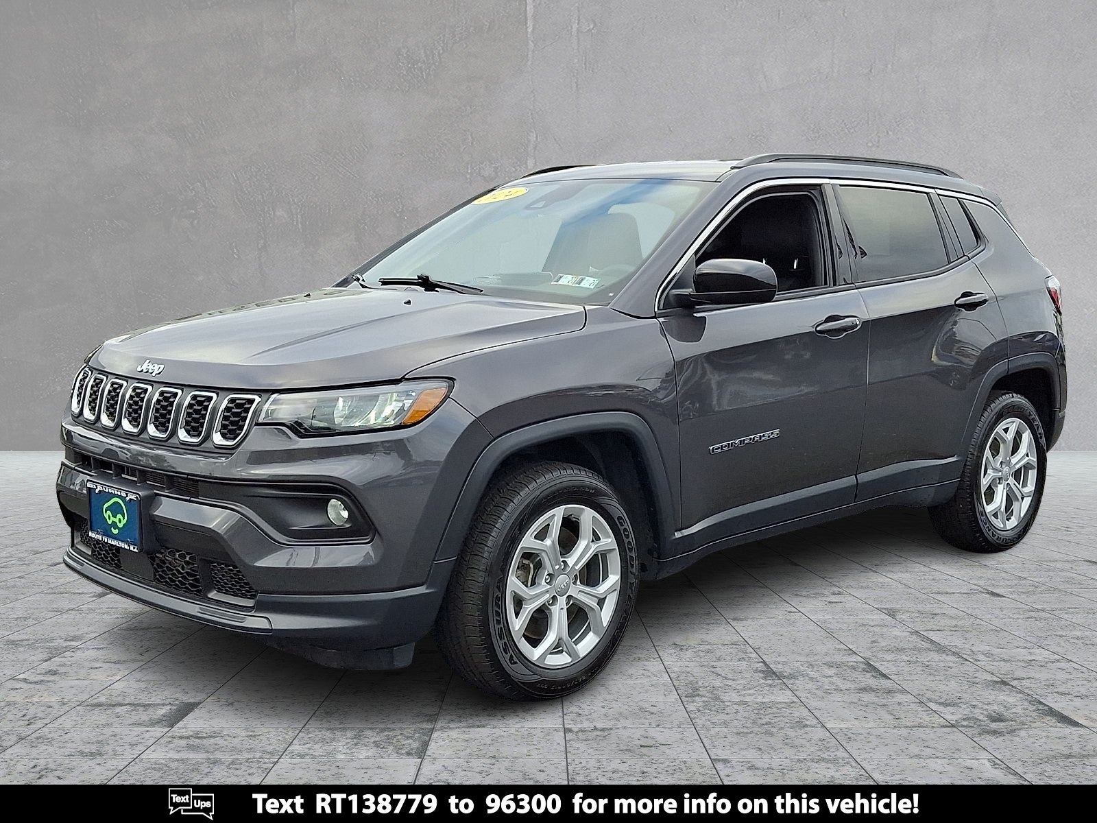 2024 Jeep Compass Latitude in Gray — front three-quarter view