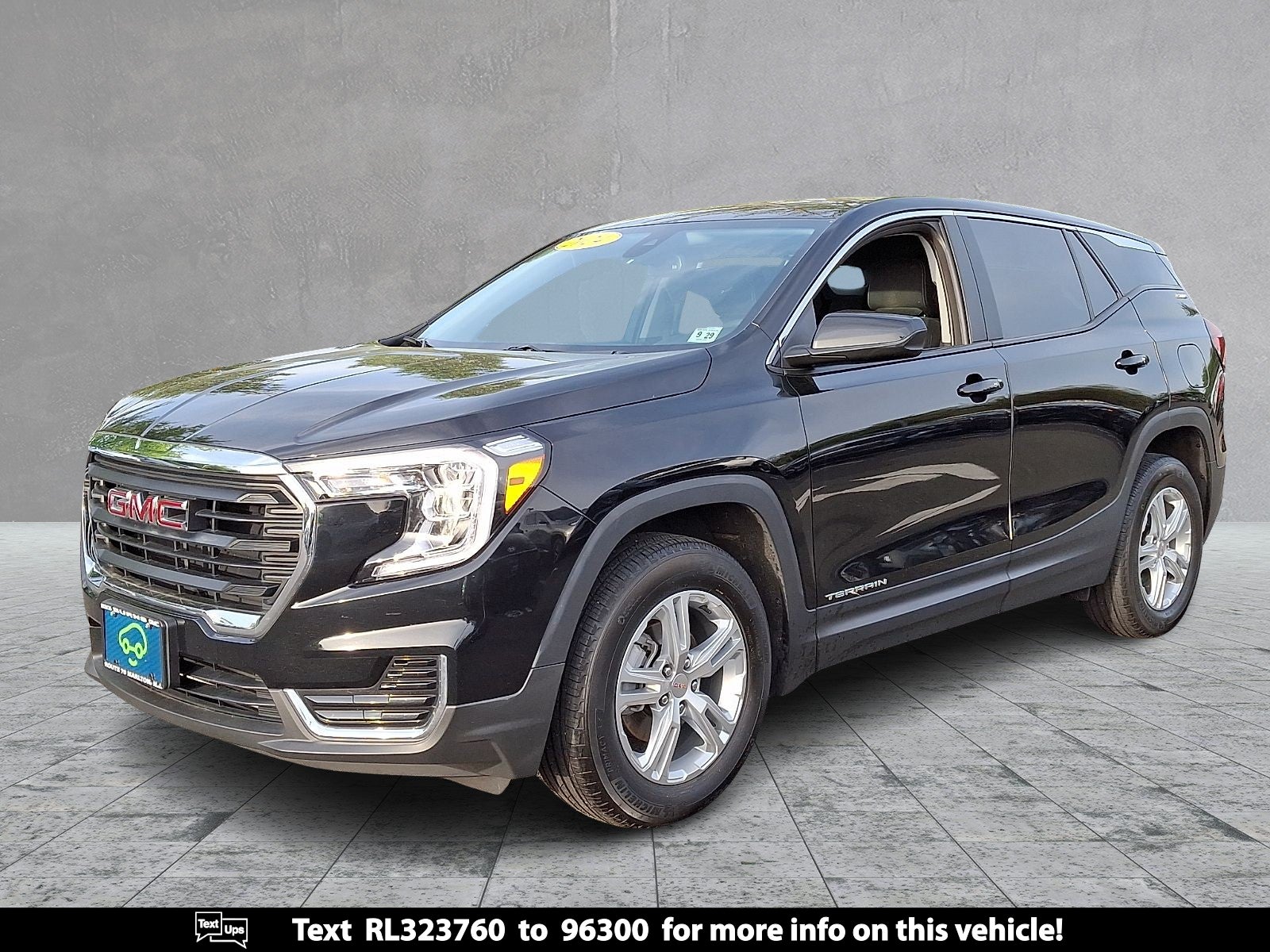 2024 GMC Terrain SLE in Ebony Twilight Metallic — front three-quarter view