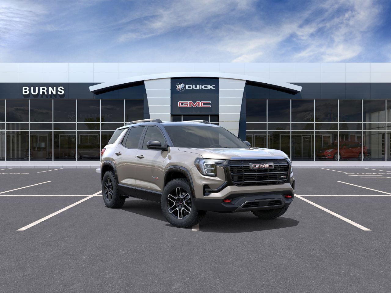 2026 GMC Terrain AT4 in Riverstone Metallic — front three-quarter view