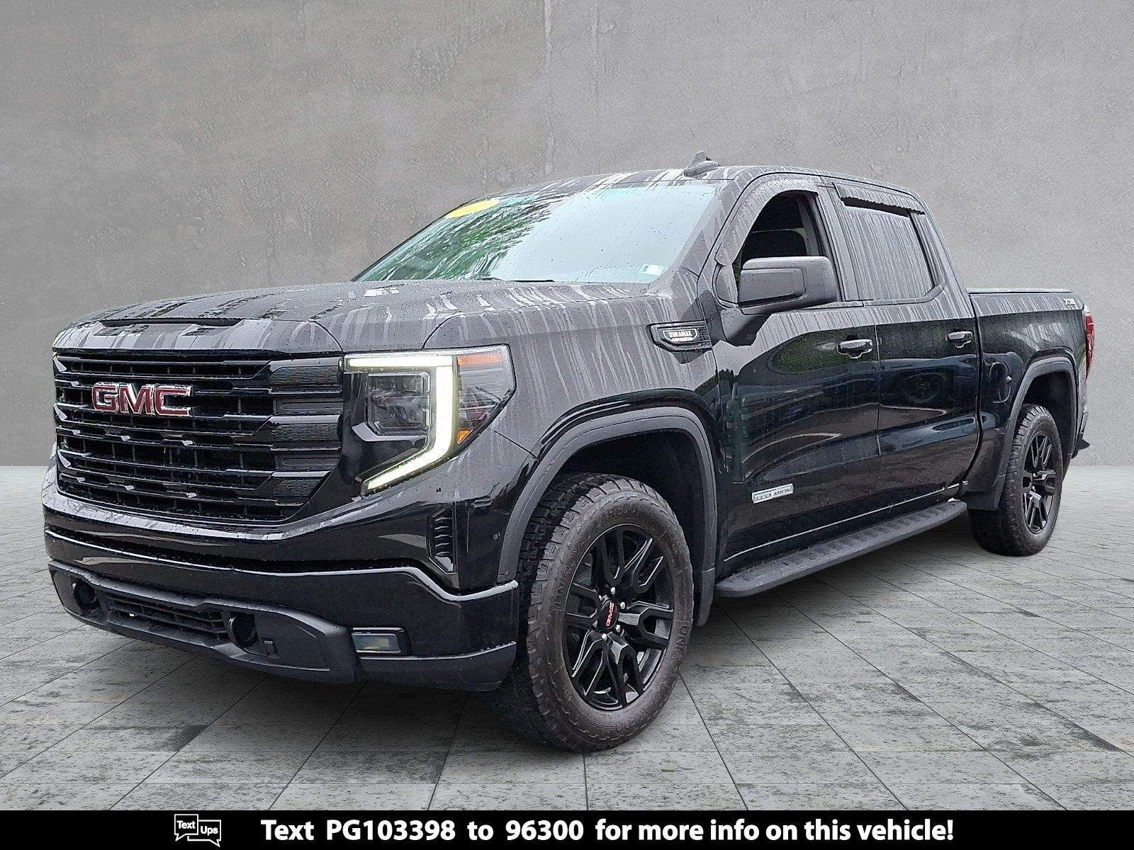 2023 GMC Sierra 1500 Elevation in Onyx Black — front three-quarter view
