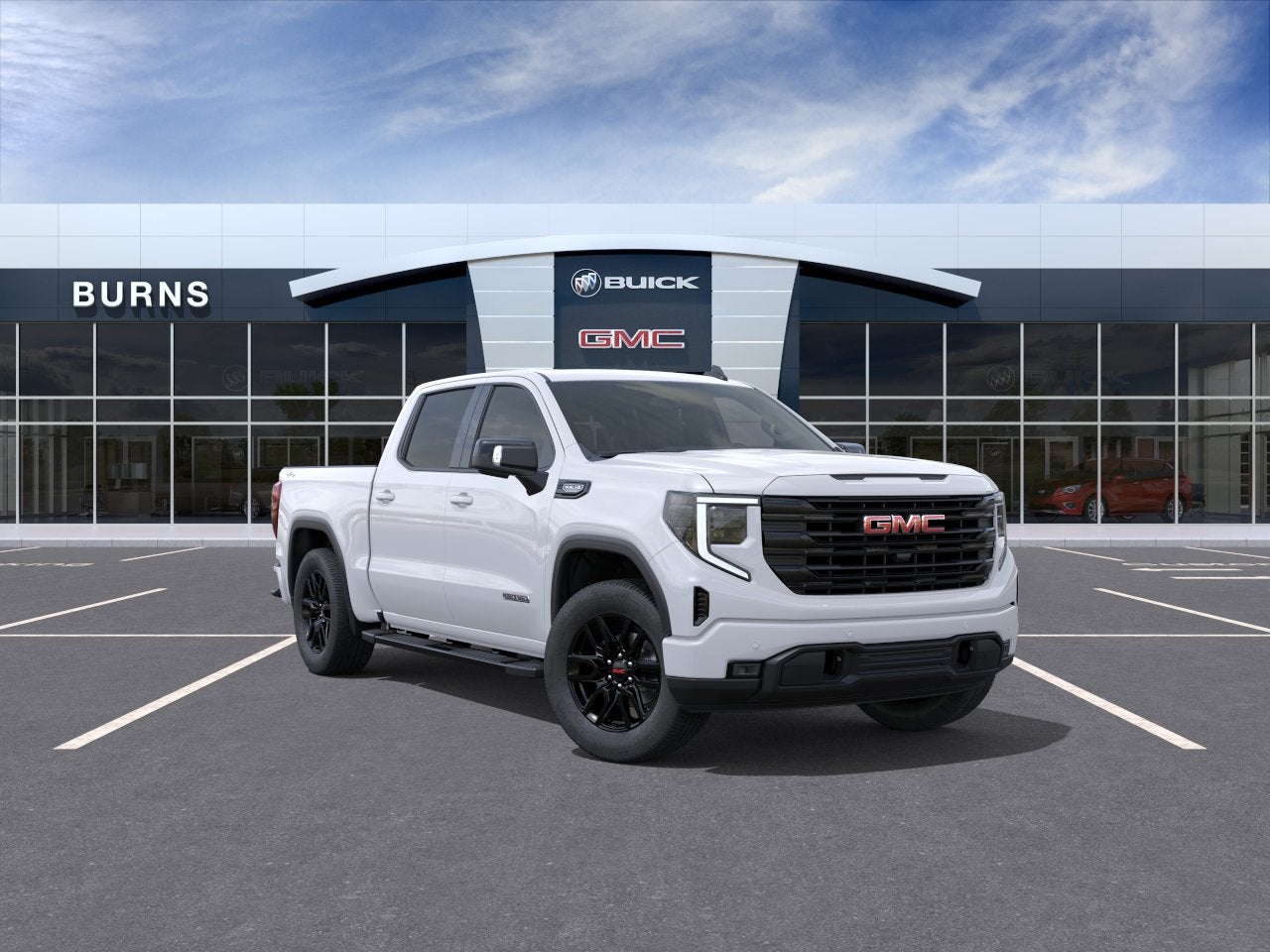 2026 GMC Sierra 1500 Elevation in Summit White — front three-quarter view