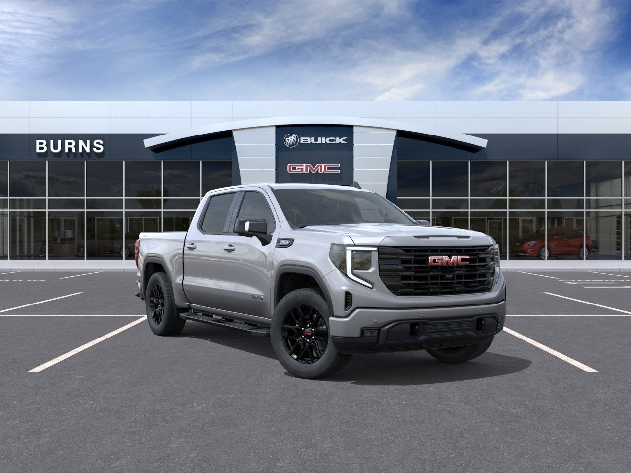 2026 GMC Sierra 1500 Elevation in Sterling Metallic — front three-quarter view