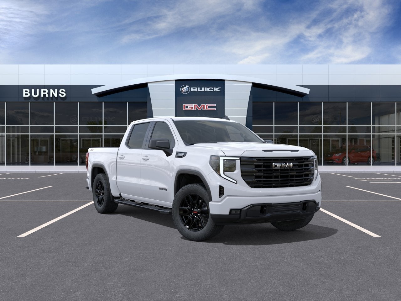 2026 GMC Sierra 1500 Elevation in Summit White — front three-quarter view