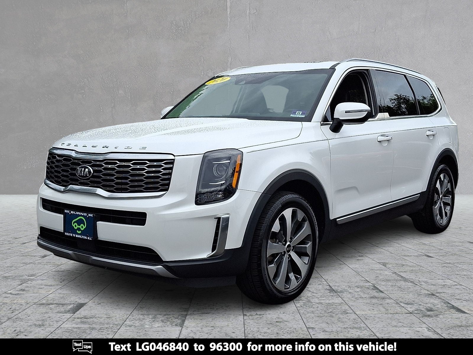 2020 Kia Telluride S in White — front three-quarter view