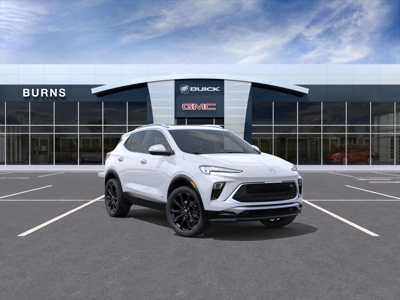2026 Buick Encore GX Sport Touring in Summit White — front three-quarter view
